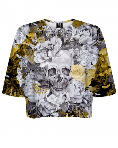 T-shirt Crop Skull in Flower