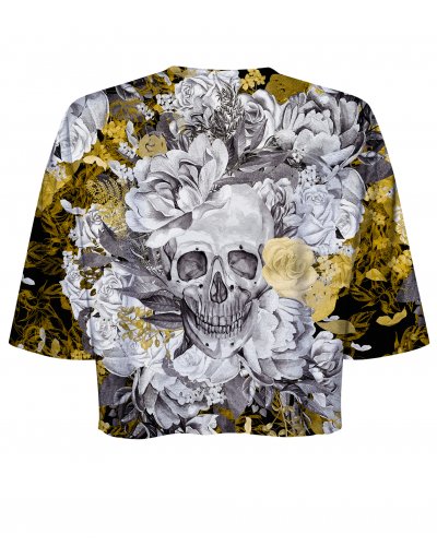 T-shirt Crop Skull in Flower