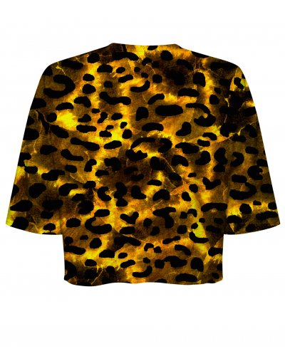 T-shirt Crop Gold Leopard