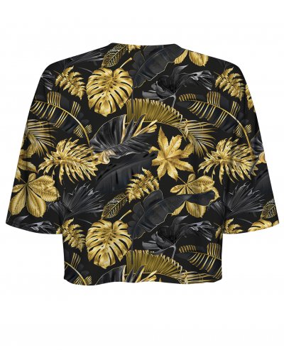 T-shirt Crop Gold Leaves