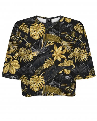 T-shirt Crop Gold Leaves