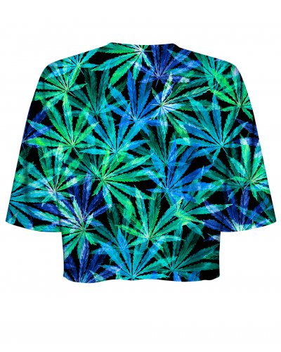 T-shirt Crop Hemp Blue