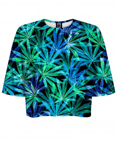 T-shirt Crop Hemp Blue