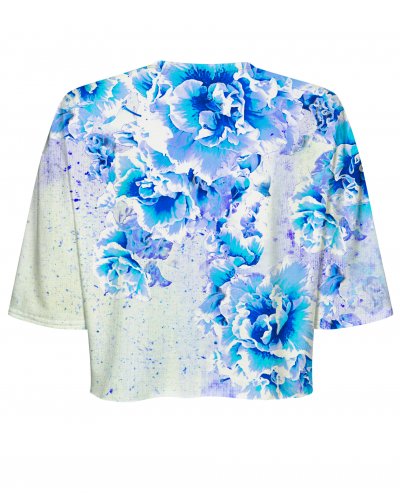 T-shirt Crop Beautifull Flowers Blue