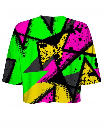 T-shirt Crop Abstract Geometric